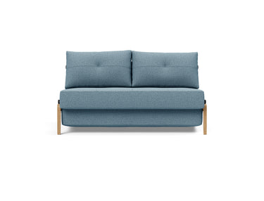 Cubed 140 Wood sovesofa i 525 Mixed Dance Light Blue, set forfra