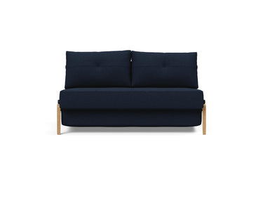 Cubed 140 Wood sovesofa i 528 Mixed Dance Blue, set forfra