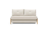 Cubed 140 Wood sovesofa i 531 Bouclé Off White, set forfra