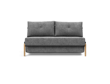 Cubed 140 Wood sovesofa i 563 Twist Charcoal, set forfra