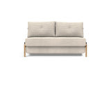 Cubed 140 Wood sovesofa i 594 Corduroy Ivory, set forfra
