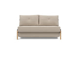 Cubed 140 Wood sovesofa i 612 Blida Sand Grey, set forfra