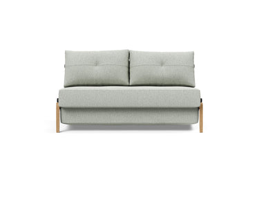 Cubed 140 Wood sovesofa i 888 Mozart Slate Brown, set forfra
