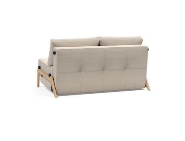 Cubed 140 Wood sovesofa i 612 Blida Sand Grey, set skråt bagfra