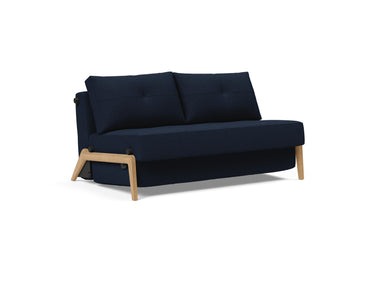 Cubed 140 Wood sovesofa i 528 Mixed Dance Blue, set skråt forfra