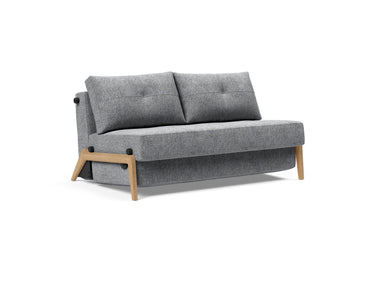 Cubed 140 Wood sovesofa i 565 Twist Granite, set skråt forfra