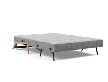 Cubed 140 Wood sovesofa i 565 Twist Granite, slået ud til seng