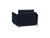 Cubed 90 stol med armlæn i 528 Mixed Dance Blue, set skråt bagfra