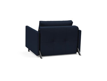 Cubed 90 stol med armlæn i 528 Mixed Dance Blue, set skråt bagfra