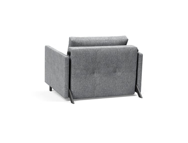 Cubed 90 stol med armlæn i 565 Twist Granite, set skråt bagfra