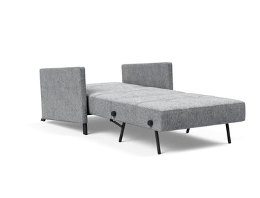 Cubed 90 stol med armlæn i 565 Twist Granite, slået ud til seng