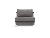 Cubed 90 Chrome stol i 282 Avella Warm Grey, set forfra