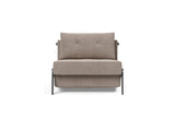 Cubed 90 Chrome stol i 318 Cordufine Beige, set forfra