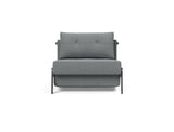 Cubed 90 Chrome stol i 320 Corocco Shadow Grey, set forfra