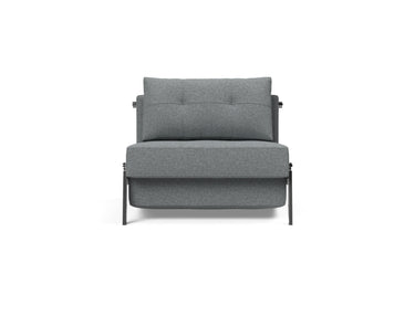Cubed 90 Chrome stol i 320 Corocco Shadow Grey, set forfra