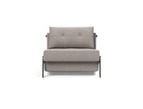 Cubed 90 Chrome stol i 321 Corocco Warm Grey, set forfra