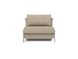 Cubed 90 Chrome stol i 356 Taura Sand, set forfra