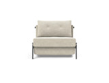 Cubed 90 Chrome stol i 357 Taura Off White, set forfra
