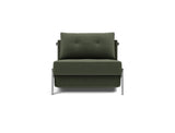 Cubed 90 Chrome stol i 413 Esina Olive Green, set forfra