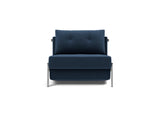 Cubed 90 Chrome stol i 414 Esina Indigo Blue, set forfra