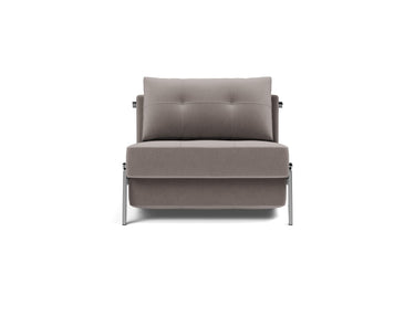 Cubed 90 Chrome stol i 418 Esina Truffle, set forfra