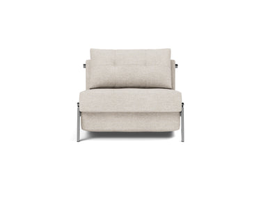 Cubed 90 Chrome stol i 470 Yuveno Natural, set forfra