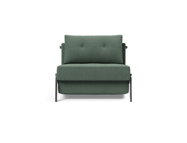 Cubed 90 Chrome stol i 518 Elegance Green, set forfra