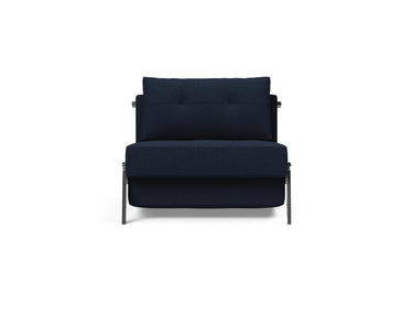 Cubed 90 Chrome stol i 528 Mixed Dance Blue, set forfra