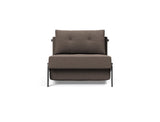 Cubed 90 Chrome stol i 530 Bouclé Taupe, set forfra
