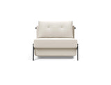 Cubed 90 Chrome stol i 531 Bouclé Off White, set forfra