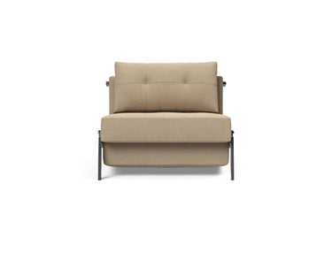 Cubed 90 Chrome stol i 587 Phobos Mocha, set forfra