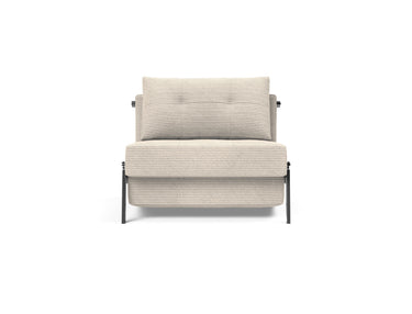 Cubed 90 Chrome stol i 594 Corduroy Ivory, set forfra