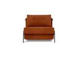 Cubed 90 Chrome stol i 595 Corduroy Burnt Orange, set forfra