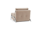 Cubed 90 Chrome stol i 417 Esina Mocha, set skråt bagfra