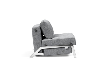 Cubed 90 Chrome stol i 565 Twist Granite, set fra siden