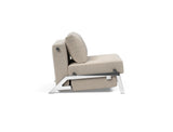 Cubed 90 Chrome stol i 612 Blida Sand Grey, set fra siden