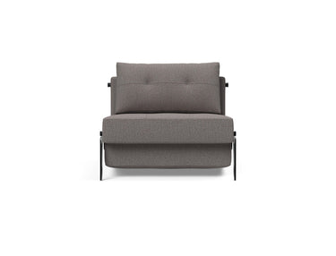 Cubed 90 Alu stol i 521 Mixed Dance Grey, set forfra