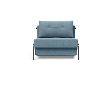 Cubed 90 Alu stol i 525 Mixed Dance Light Blue, set forfra
