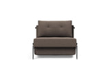 Cubed 90 Alu stol i 530 Bouclé Taupe, set forfra