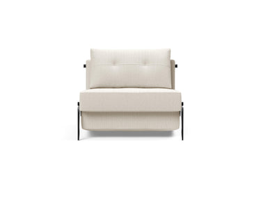 Cubed 90 Alu stol i 531 Bouclé Off White, set forfra