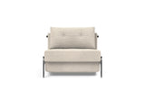 Cubed 90 Alu stol i 594 Corduroy Ivory, set forfra