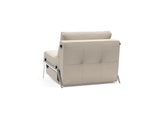 Cubed 90 Alu stol i 612 Blida Sand Grey, set skråt bagfra