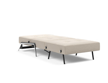 Cubed 90 Alu stol i 612 Blida Sand Grey, slået ud til seng