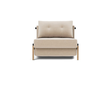 Cubed 90 Wood stol i 410 Esina Almond, set forfra