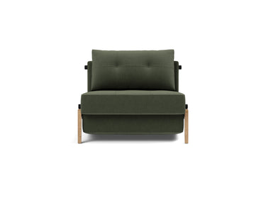 Cubed 90 Wood stol i 413 Esina Olive Green, set forfra