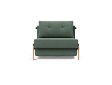 Cubed 90 Wood stol i 518 Elegance Green, set forfra