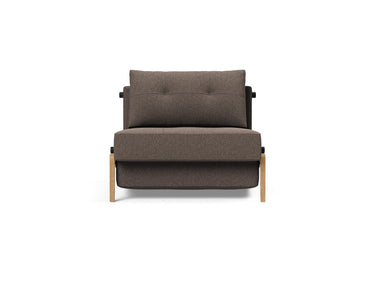 Cubed 90 Wood stol i 530 Bouclé Taupe, set forfra