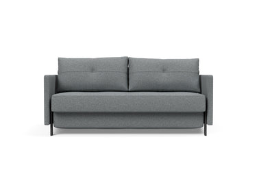 Cubed 160 sovesofa med armlæn i 320 Corocco Shadow Grey, set forfra