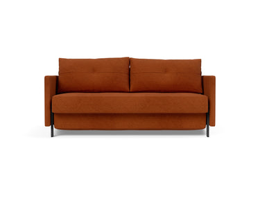 Cubed 160 sovesofa med armlæn i 595 Corduroy Burnt Orange, set forfra