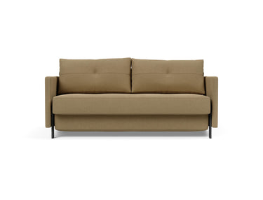 Cubed 160 sovesofa med armlæn i 860 Yogia Olive Brown, set forfra